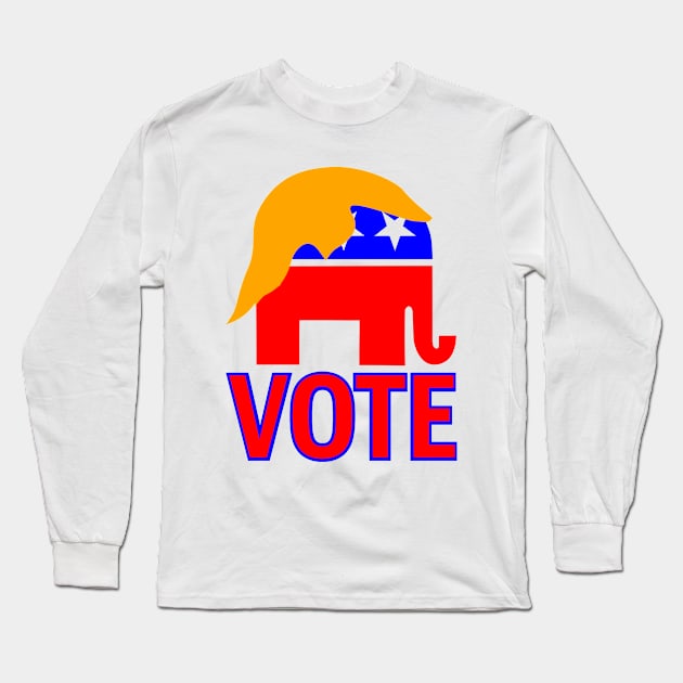 republican elephant vote trump 2024 Long Sleeve T-Shirt by gossiprag